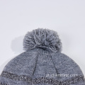 Beanie de malha de outono e inverno